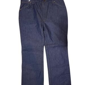 Red kap blue denim jeans